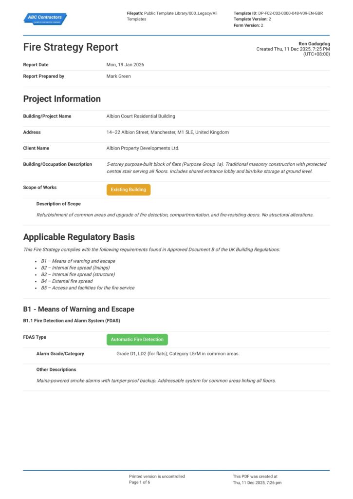 Fire Strategy Report