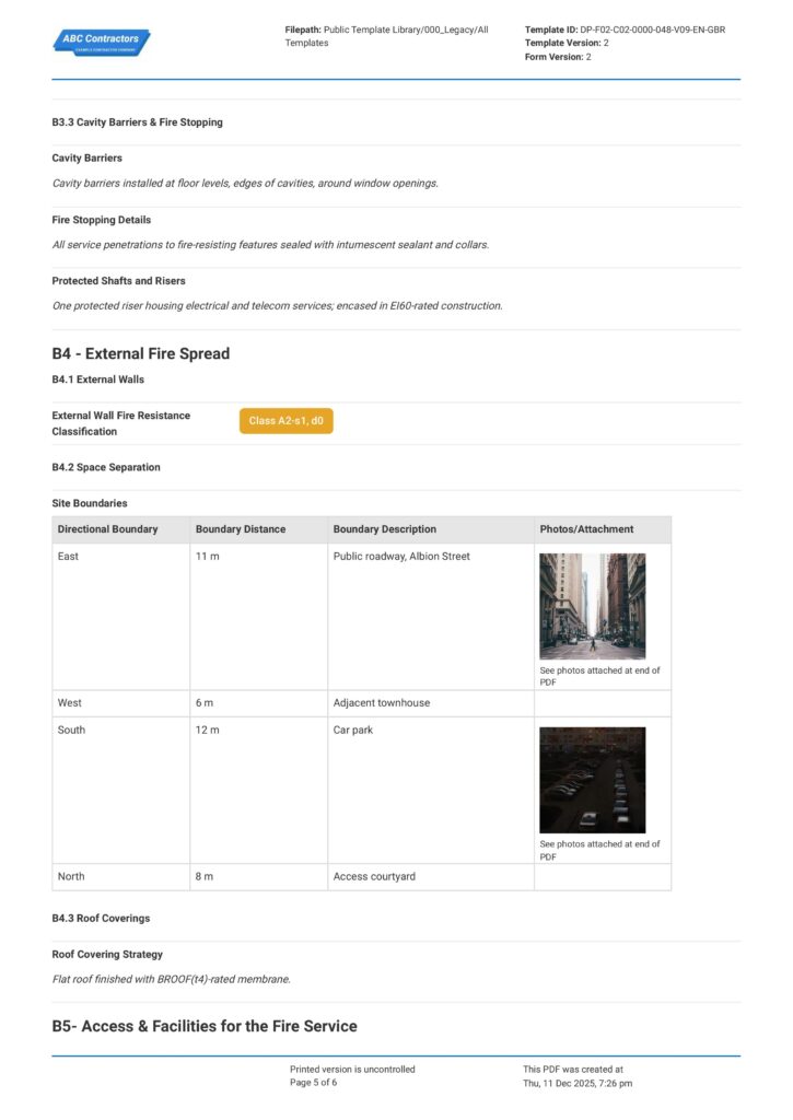 Fire Strategy Report