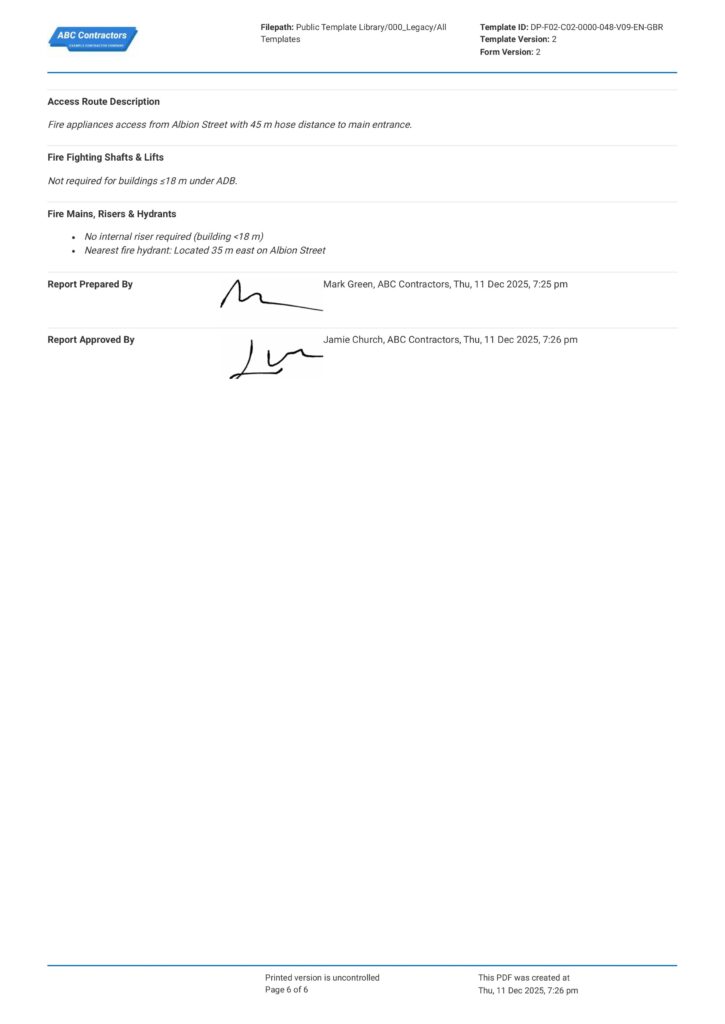 Fire Strategy Report