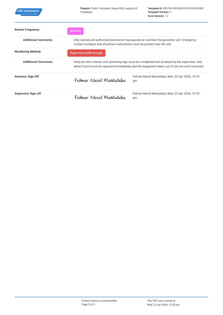 Plant Risk Assessment v1