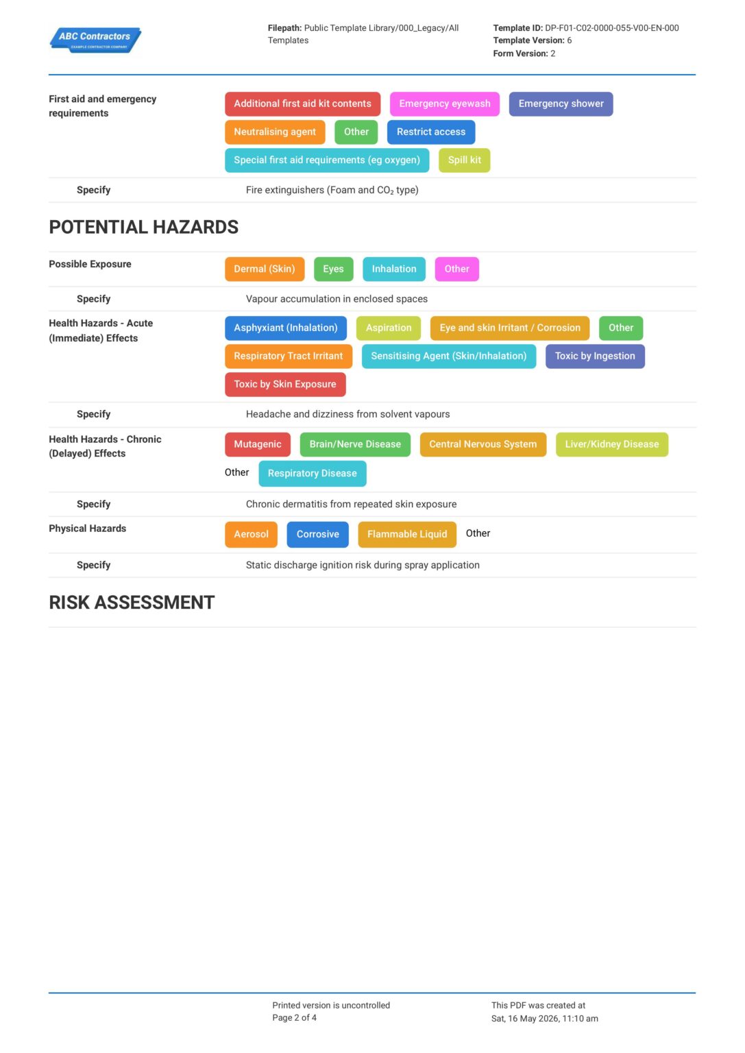 Chemical Risk Assessment Form Template: Smarter than Excel