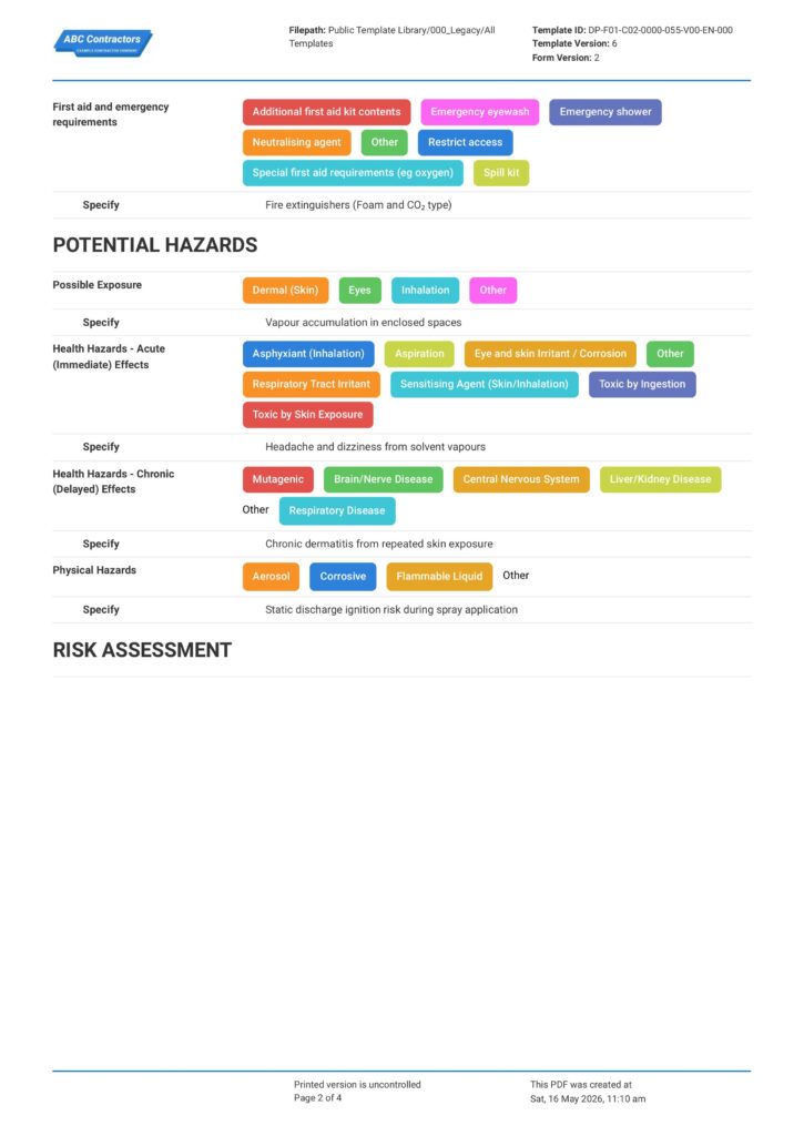 Chemical Risk Assessment