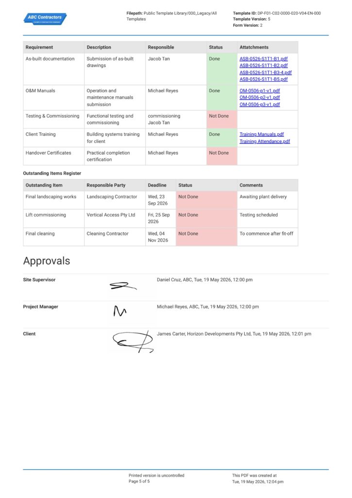 Construction Phase Plan