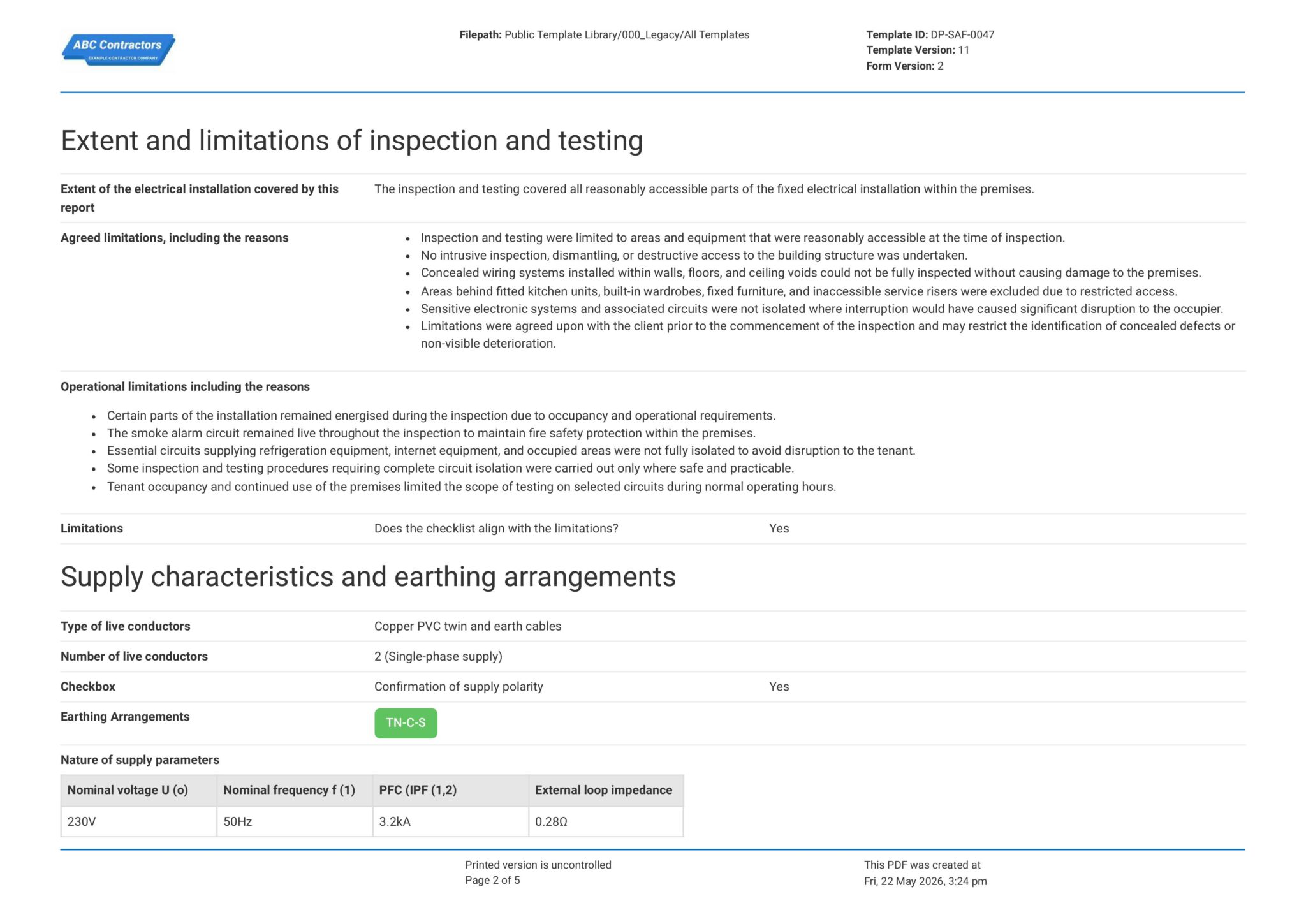 Electrical Installation Condition Report Template | Sitemate