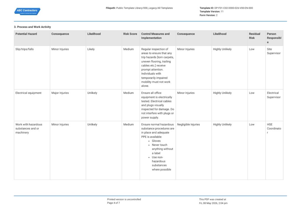 Lone Working Risk Assessment4