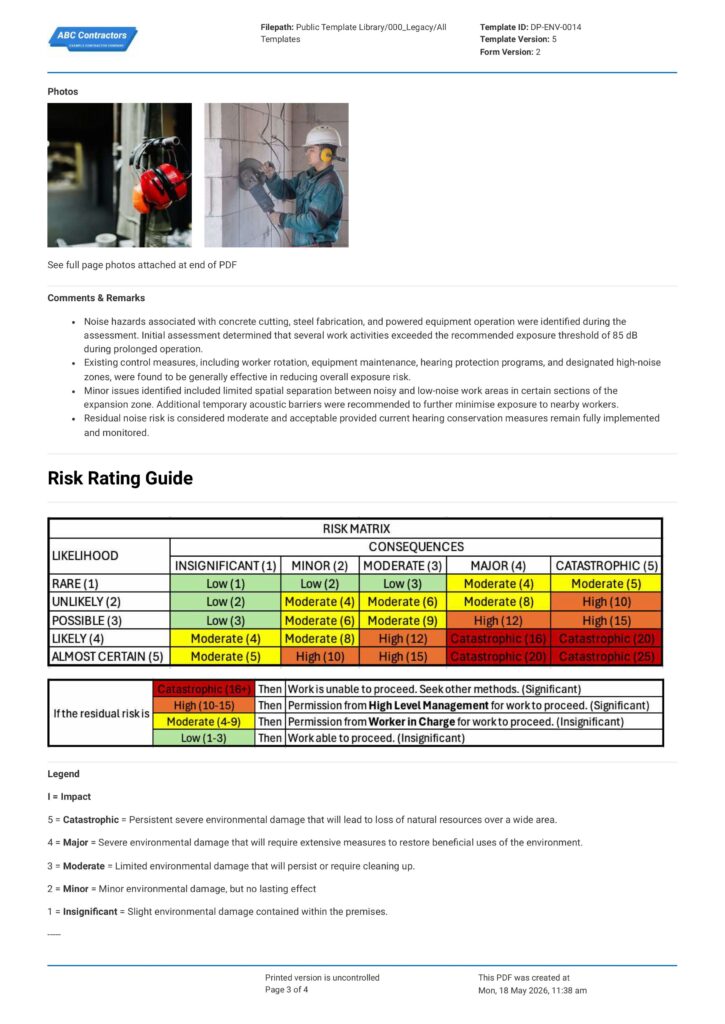 Noise Risk Assessment3