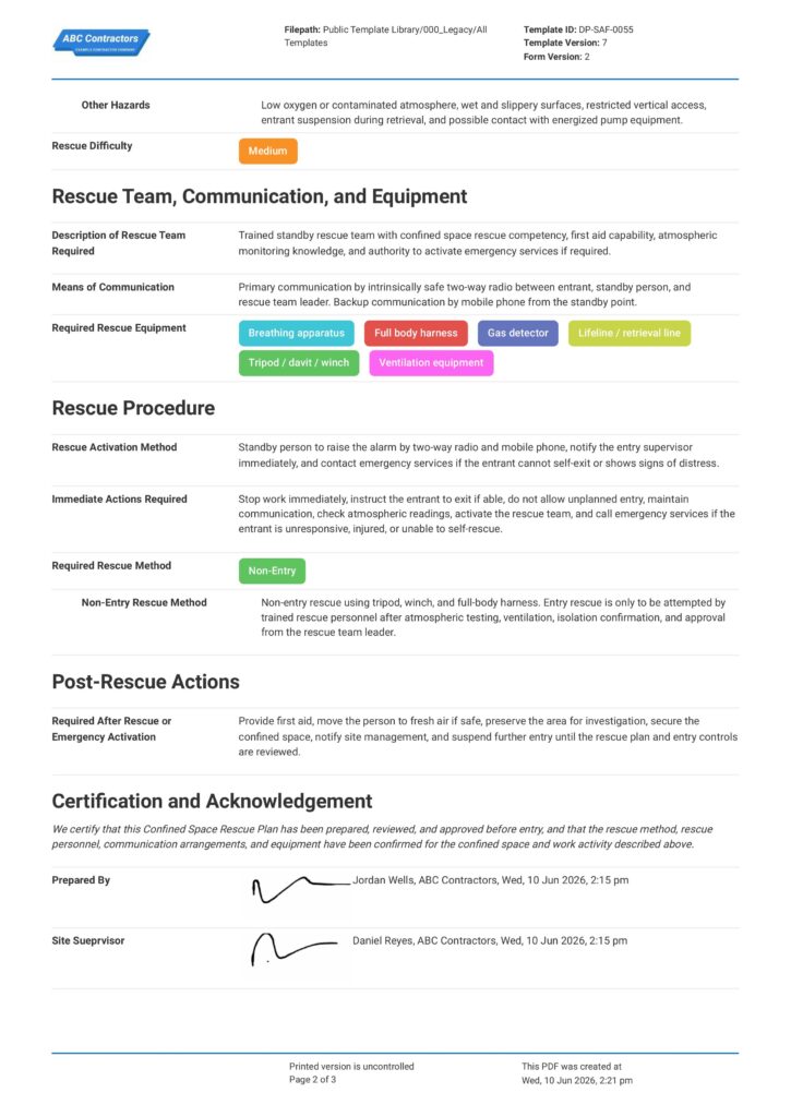 Confined Space Rescue Plan2