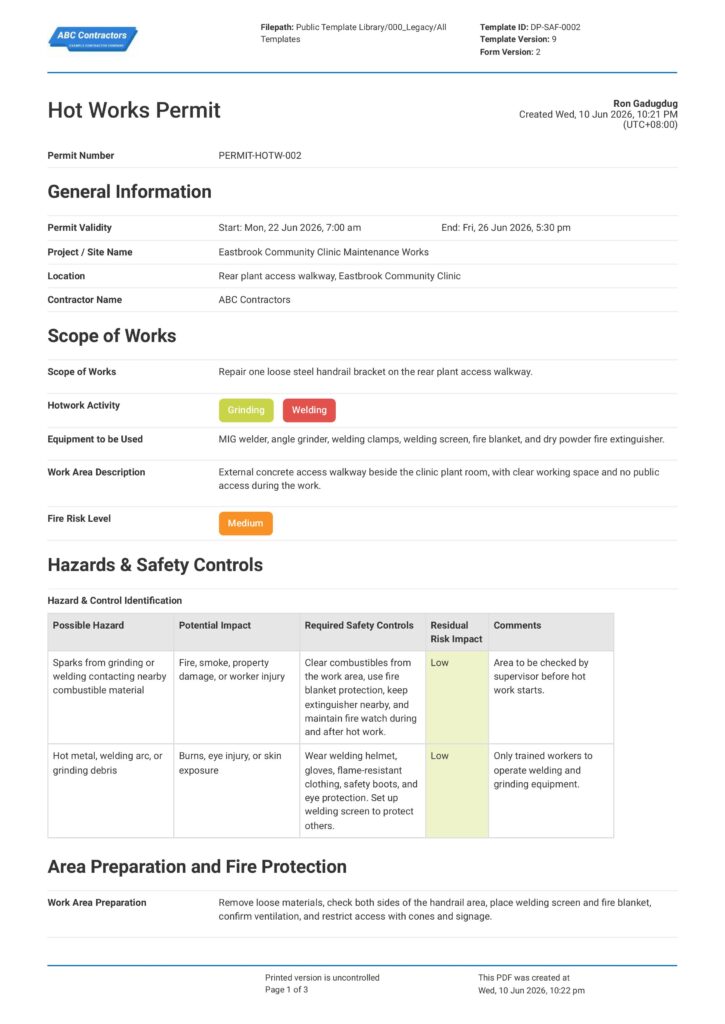 Hot Works Permit1
