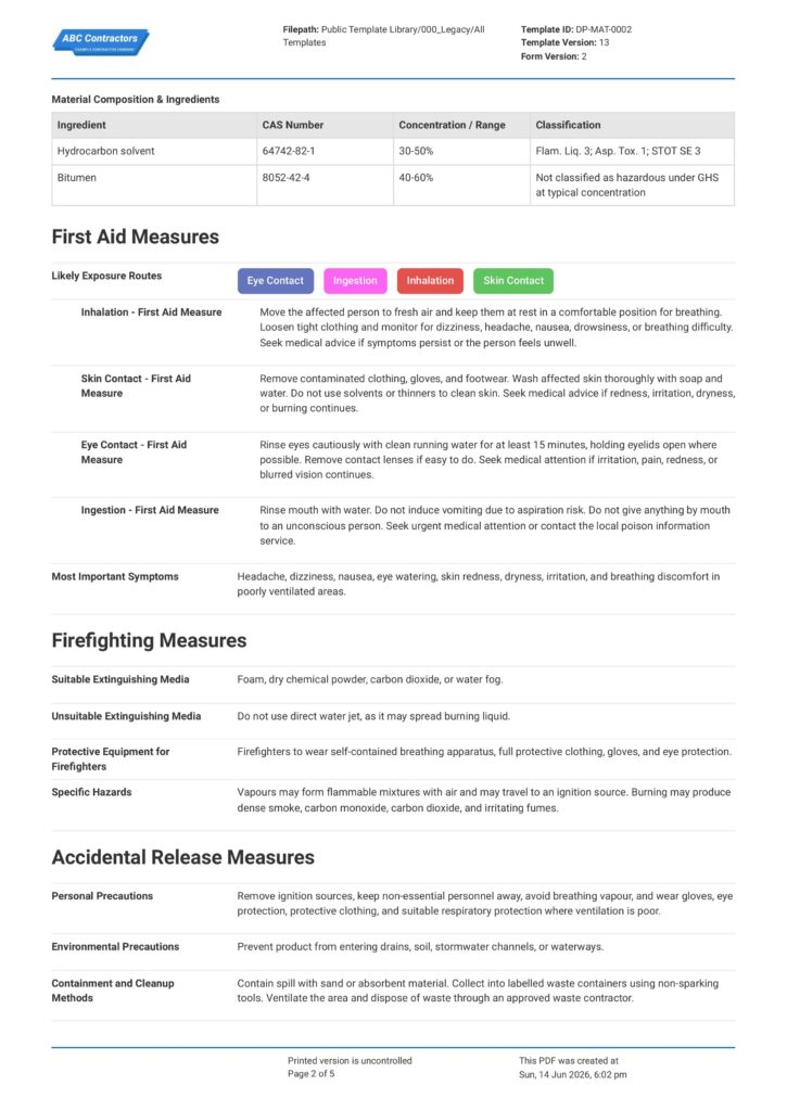 Material Safety Data Sheet2