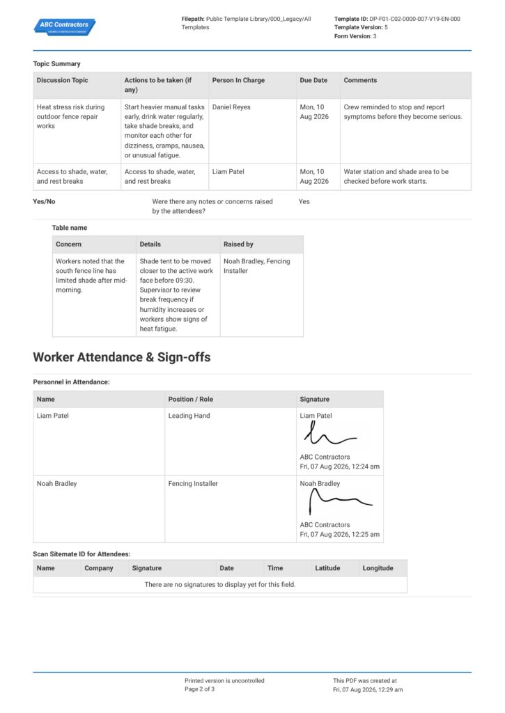 Heat Stress Toolbox Talk2