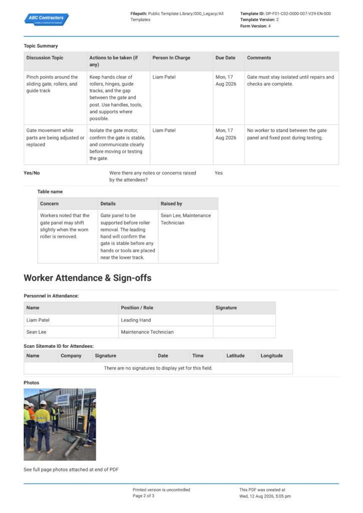 Pinch Point Toolbox Talk2