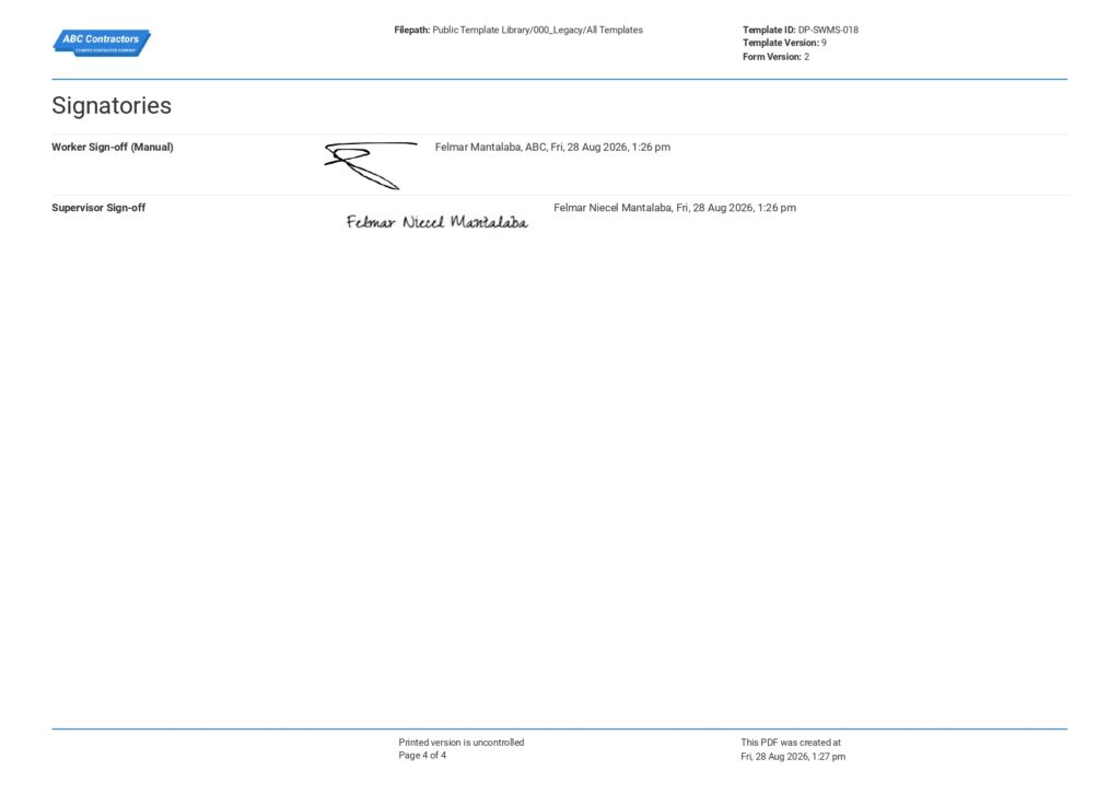 Welding Safe Work Method Statement