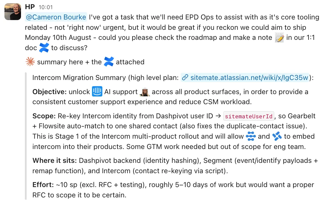 Example of an effective AI-labelled message