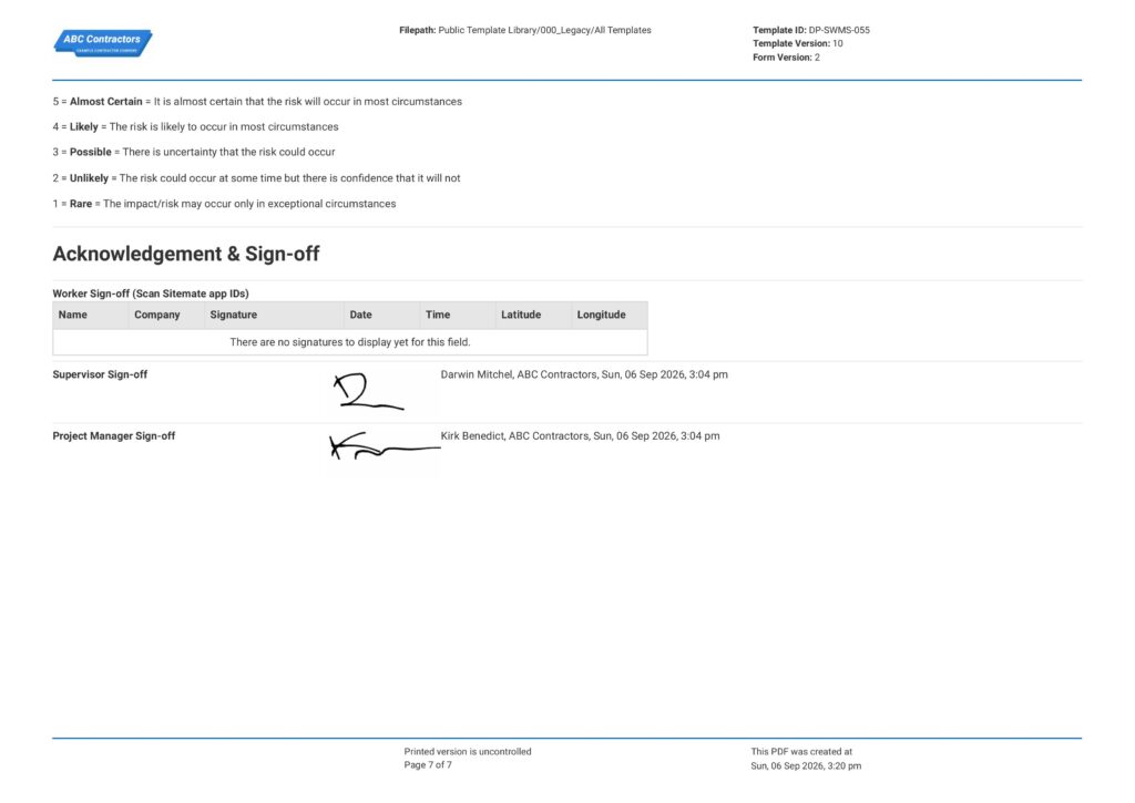 Bulldozer Safe Work Method Statement (SWMS)7