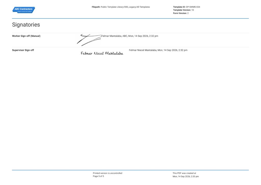 Gardening Safe Work Method Statement
